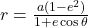 r = \frac{a(1 - e^2)}{1 + e \cos\theta}
