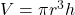 Rendered by QuickLaTeX.com V = \pi r^3 h